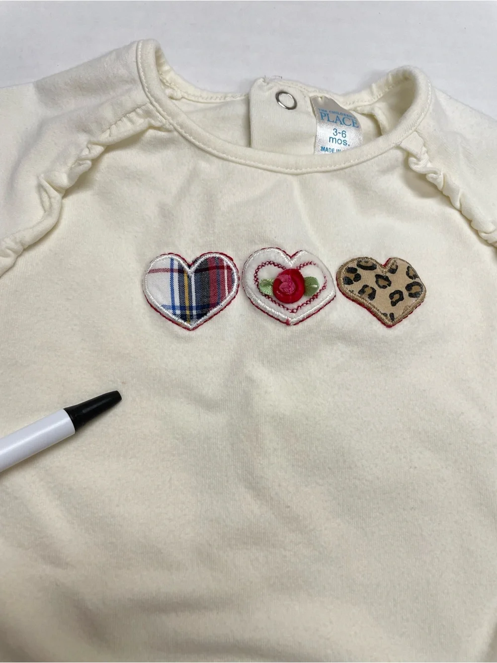 Cotton Blend 3-6 Months The Children’s Place Girls Bodysuit Heart Cottagecore